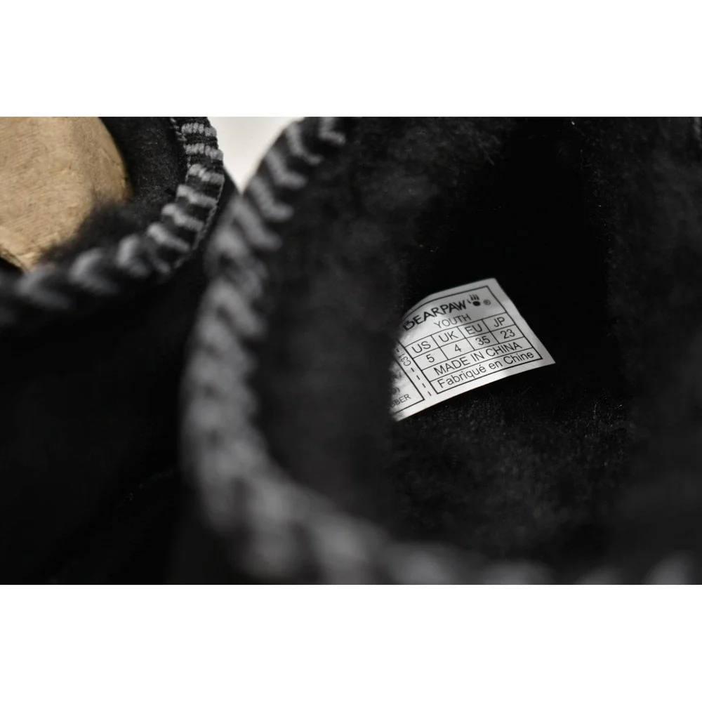 Bearpaw Tabitha Youth Slippers Size 5 Black Gray Chevron 2973Y NIB